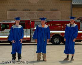 2024 Leonardtown High School Graduates L-R Tyler Lee, Aubrey Sievers, and Darrick Henderson